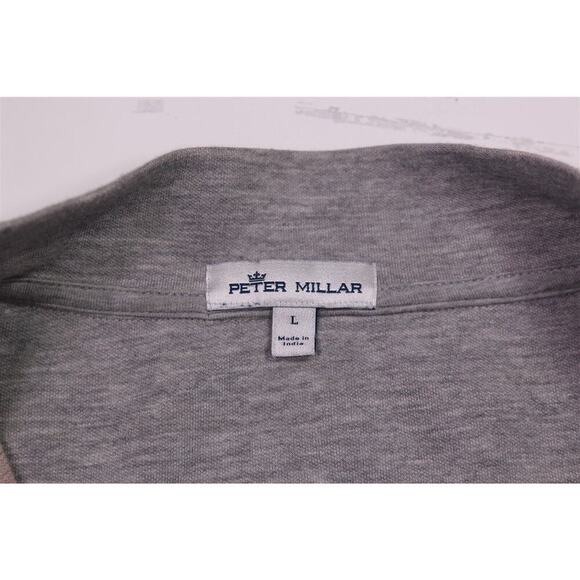 Peter Millar Heather Gray Cotton-Modal 1/4 Zip Pullover Sweater Men's Large - Picture 5 of 6